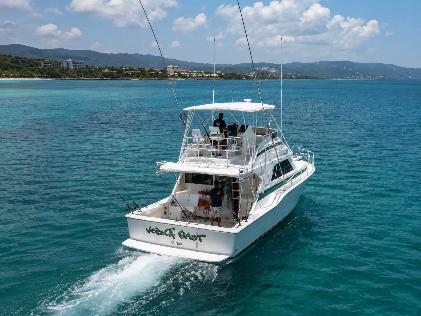 Guests fishing aboard Vodka Shot off Montego Bay