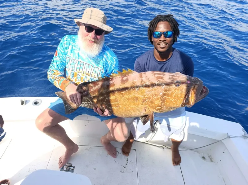 Grouper and snapper catches aboard Vodka Shot in Montego Bay, Jamaica