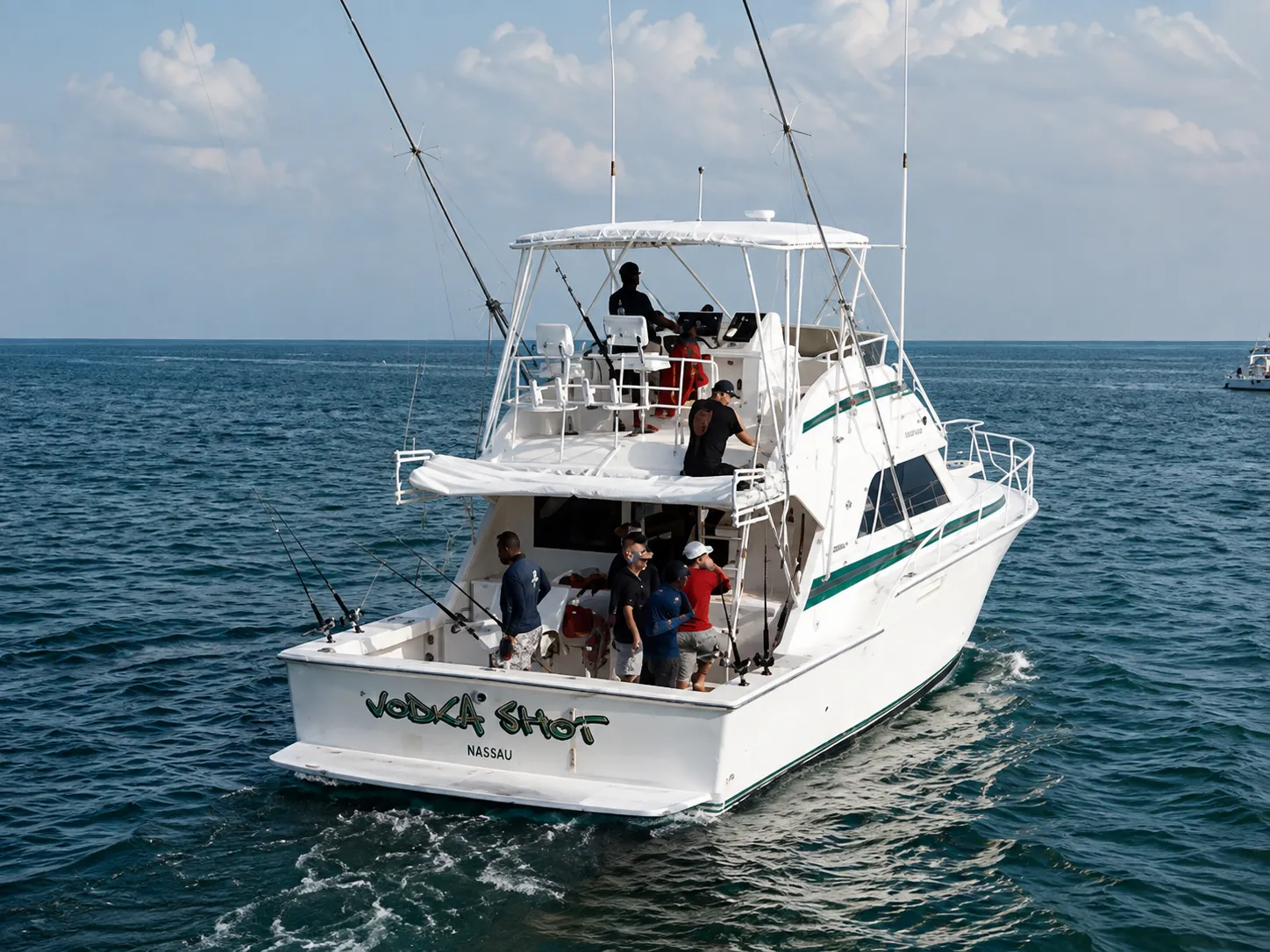 Vodka Shot running offshore from Montego Bay, Jamaica